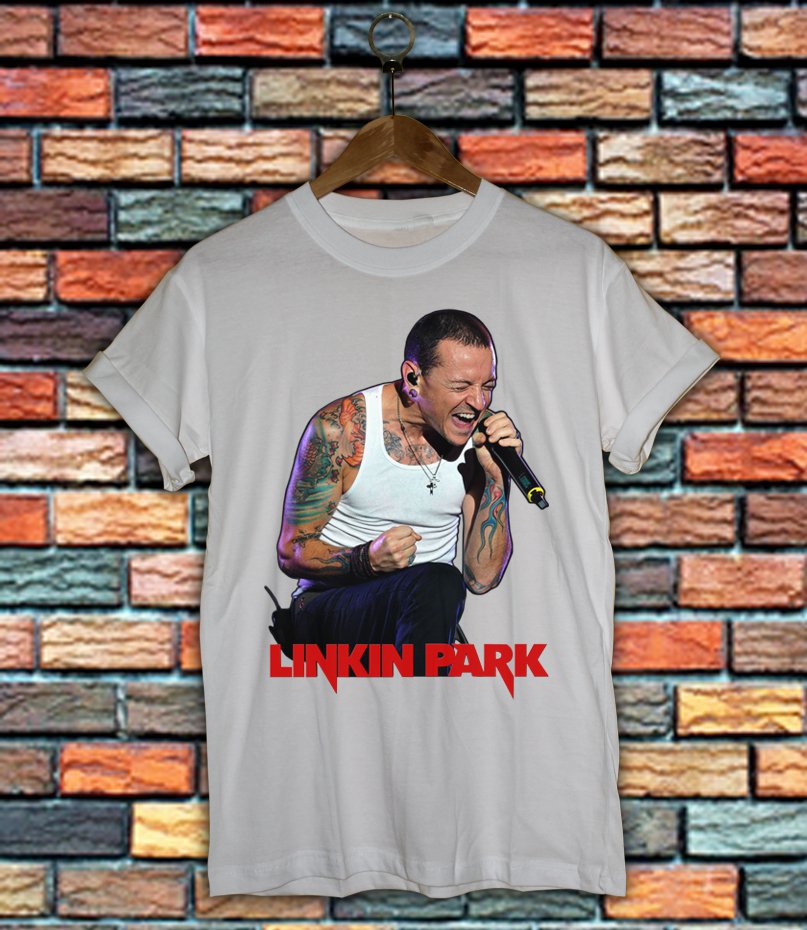 Chester Bennington RIP Linkin Park White T-Shirt Linkin Park T Shirt Tee Size S-2XLCB01
