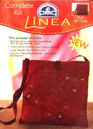 Linea Complete Kit 'Red Silk Purse' handbag DMC Creative World