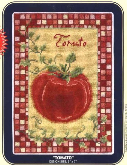 DMC Needlepoint Canvas Pattern "Tomato" Pearl cotton Tapestry wool embroidery floss