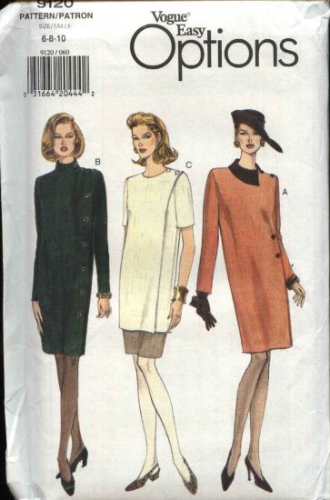 Vogue Sewing Pattern 9120 Misses Size 6-8-10 Easy Dress Tunic Skirt Top