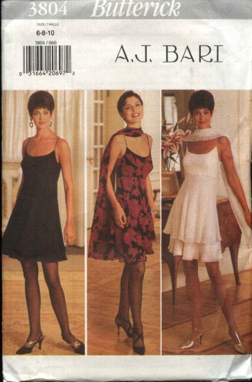 ButterickSewing Pattern 3804 Misses Size 6-10 Formal Empire Waist Layered Skirt Dress Stole
