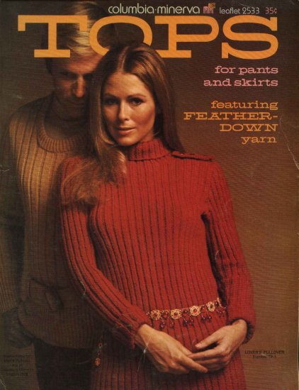 Columbia-Minerva #2533 Tops Misses Men’s Knit Crochet Sweaters