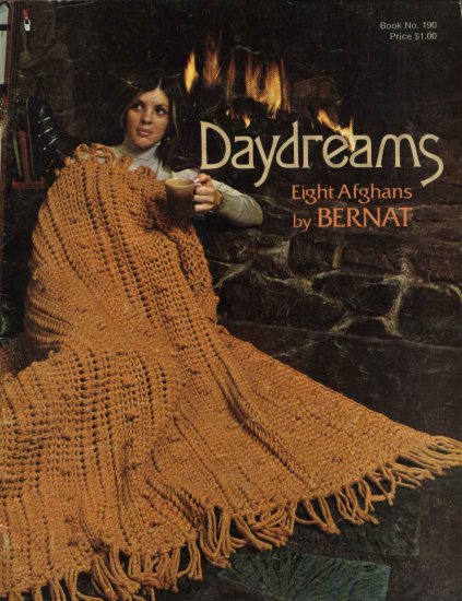 Bernat # 190 Daydreams Eight Afghans Crochet Knit Patterns Yarn