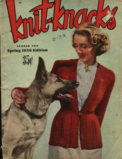 Vintage Knitknacks 1950 Knitting Crochet Booklet Sweaters Dresses Doilies