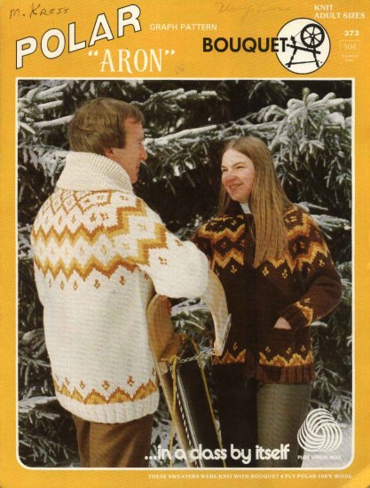 Polar Bouquet ‘Aron’ Cardigan Sweater Pattern Adults Mens Misses