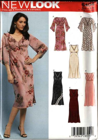 New Look Sewing Pattern 6404 Misses Size 8-18 Easy Raised Waist Dresses