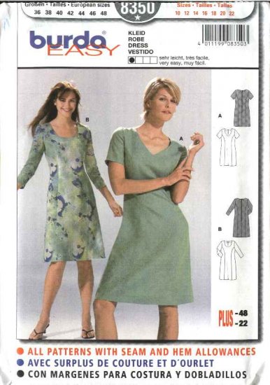 Burda Sewing Pattern 8350 Misses Size 10-22 Easy Classic Princess Seam Dresses