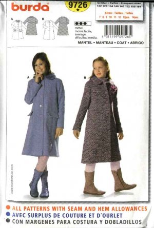Vintage Vogue Best Long Flared Coat Sewing Pattern 9823