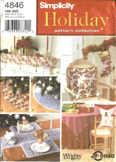 Simplicity Sewing Pattern 4846 Holiday Home Decorations Christmas Winter
