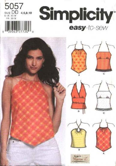 Simplicity Sewing Pattern 5057 Misses Size 4-10 Easy Halter Summer Tops