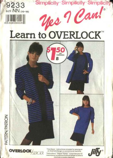 Retro Simplicity Sewing Pattern 9233 Misses Size 10-12-14-16 Cardigan Skirt Pullover Dress Tunic