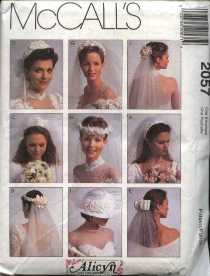 McCall's Sewing Pattern 2057 Misses All Sizes Alicyn Exclusives Bridal Wedding Veils Headpieces