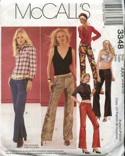 McCall's Sewing Pattern 3348 M3348 Misses Size 12-18 Fitted Low Rise Long Pants