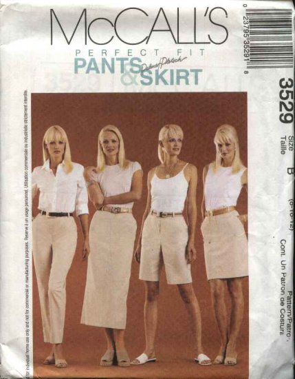 McCall's Sewing Pattern 3529 M3529 Misses Size 8-12 Perfect Fit Pants Shorts Skirt