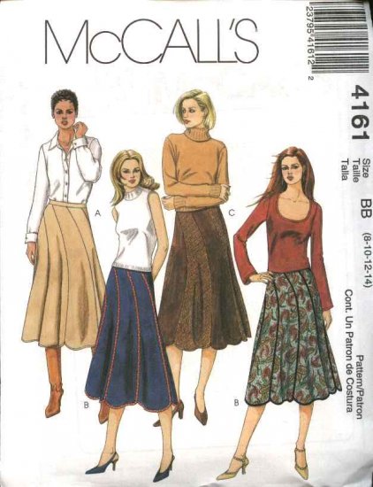 McCall's Sewing Pattern 4161 Misses Size 4-10 Flared Seamed Scallop Hem Skirts