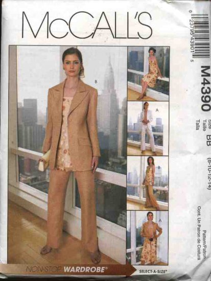 McCall's Sewing Pattern 4390 Misses Size 14-20 Wardrobe Lined jacket Top Tunic Skirt Pants