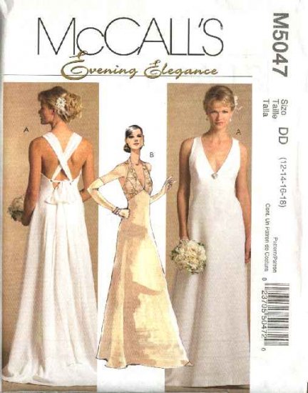 McCall's Sewing Pattern 5047 M5047 Misses Size 4-10 Wedding Dress Bridal Gown Formal Evening Prom