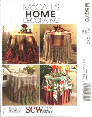 McCall's Sewing Pattern 5070 Sew News Table Toppers Tablecloths Napkins Placemats Runner
