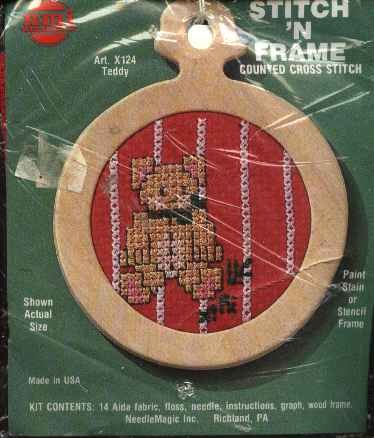 Teddy Bear Christmas Ornament Counted Cross Stitch Kit