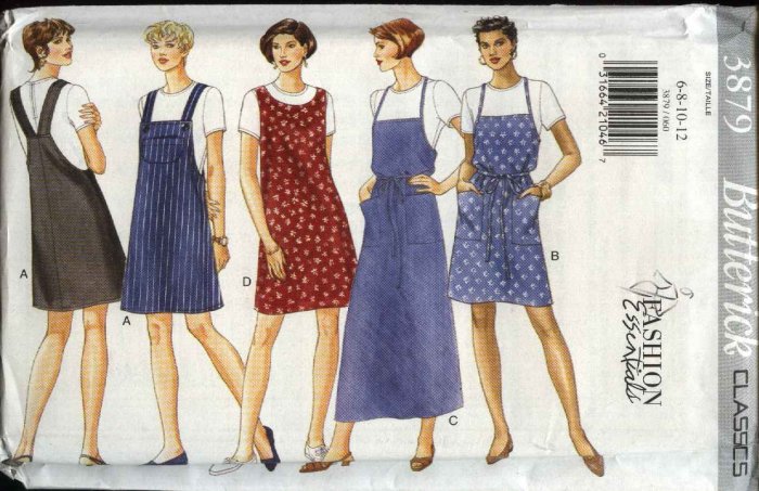 Butterick Sewing Pattern 3879 Misses Size 6-8-10-12 Easy Classic Long Short A-Line Jumpers Knit Top