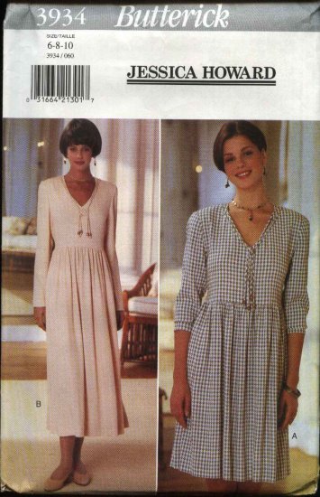 Butterick Sewing Pattern 3934 B3934 Misses Size 6-8-10 Easy Raised Waist Gathered Skirt Dress