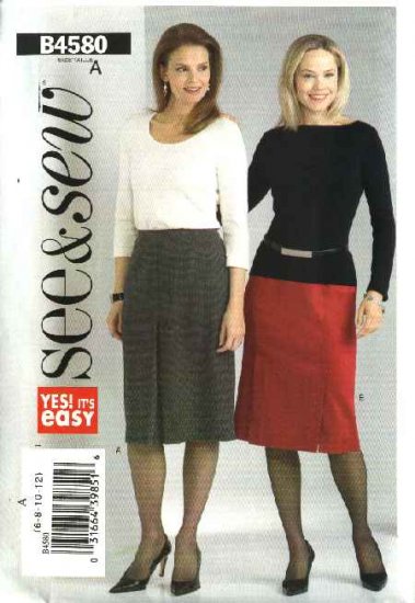 Butterick Sewing Pattern 4580 B4580 Misses Size 14-16-18-20 Easy Classic Straight Skirts