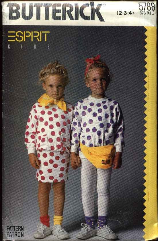Butterick Sewing Pattern 5788 Girls Size 2-4 Esprit Kids Easy Knit Top Skirt Pants Leggings