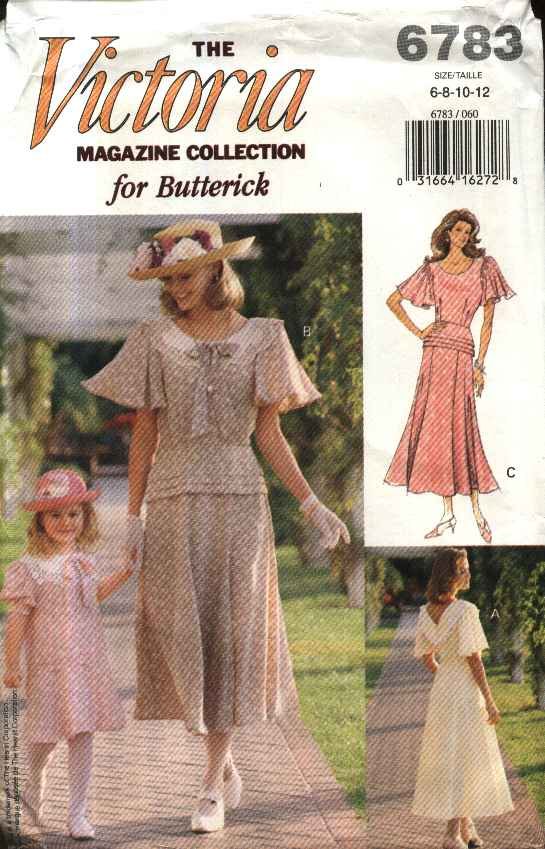 Butterick Sewing Pattern 6783 Misses Size 6-12 Victoria Magazine Tea Afternoon Dress