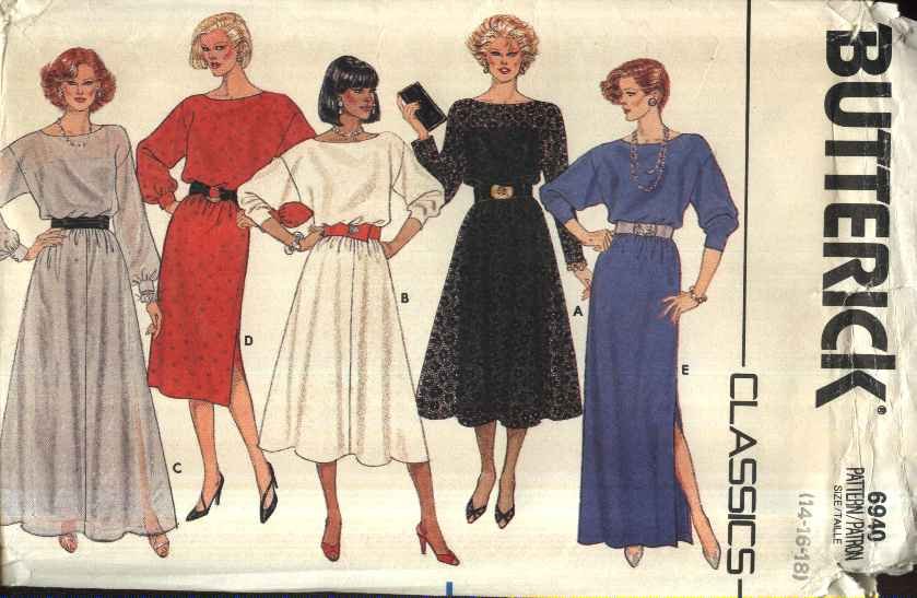 Butterick Sewing Pattern 6940 Misses Size 14-18 Classic Formal Evening Gown Dress Slip