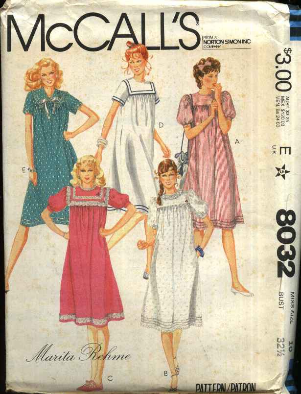 McCallâs Sewing Pattern 8032 M8032 Misses Size 16 Loose Fitting Yoke Dress Early Maternity