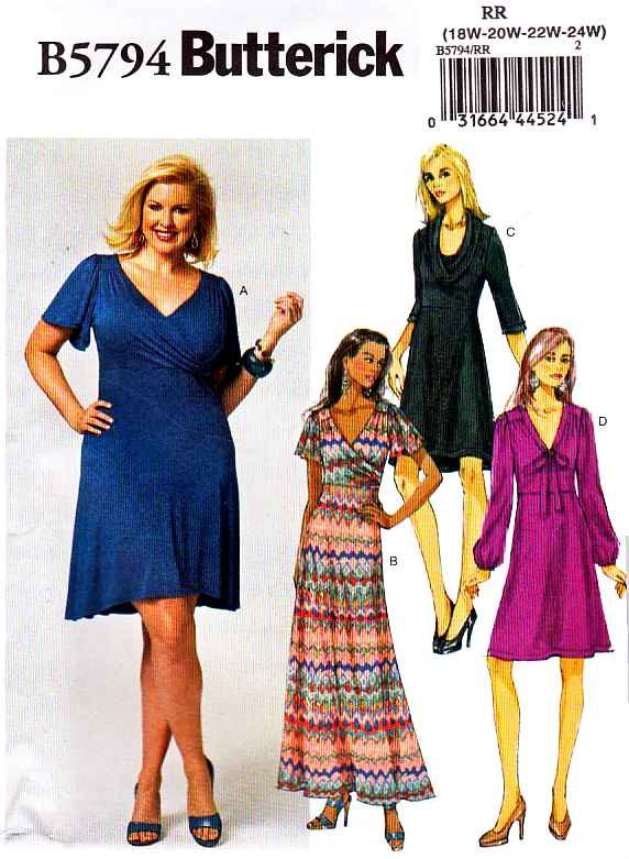 Butterick Sewing Pattern Womens Plus Size W W Easy Raised