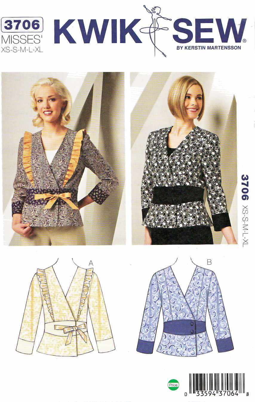 Kwik Sew Sewing Pattern Misses Sizes Xs Xl Approx Front