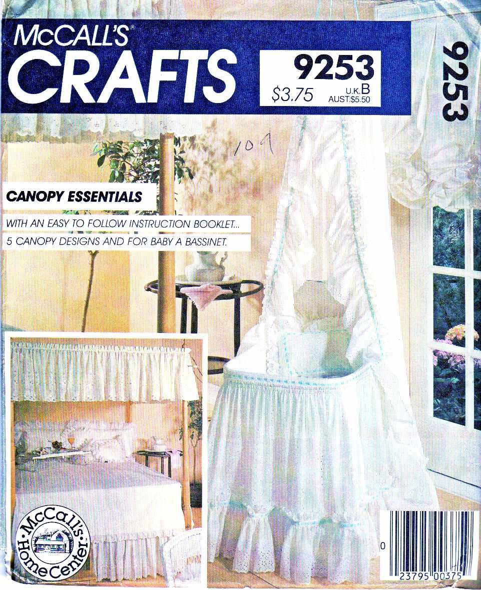 McCalls Sewing Pattern 9253 Easy Canopy Essentials Bed Canopy Baby