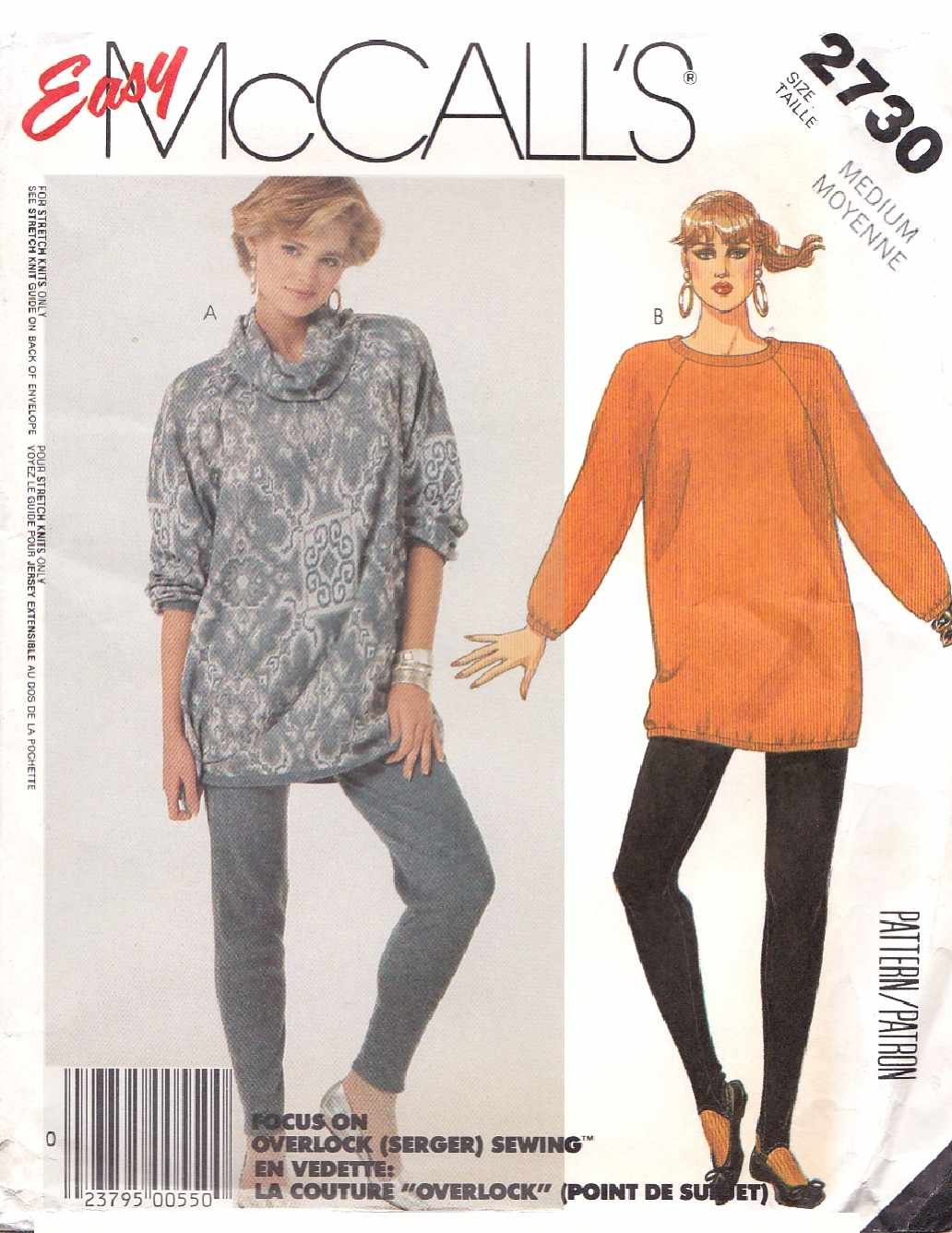 McCall S Sewing Pattern 2730 Misses Size 14 16 Medium Easy Knit Top