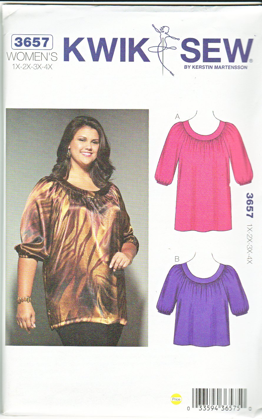 Kwik Sew Sewing Pattern 3657 Women's Plus Size 1X-4X (approx 22W-32W