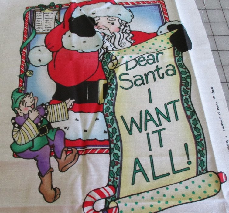 Moonwishes Stash Builders Christmas MWCS#011 Dear Santa Applique Fabric