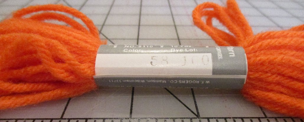 Pearl-Loft 4-Ply Spun Acrylic Yarn 10 Yards Pumpkin Orange #58 Lot 100 Needlepoint Plastic Canvas