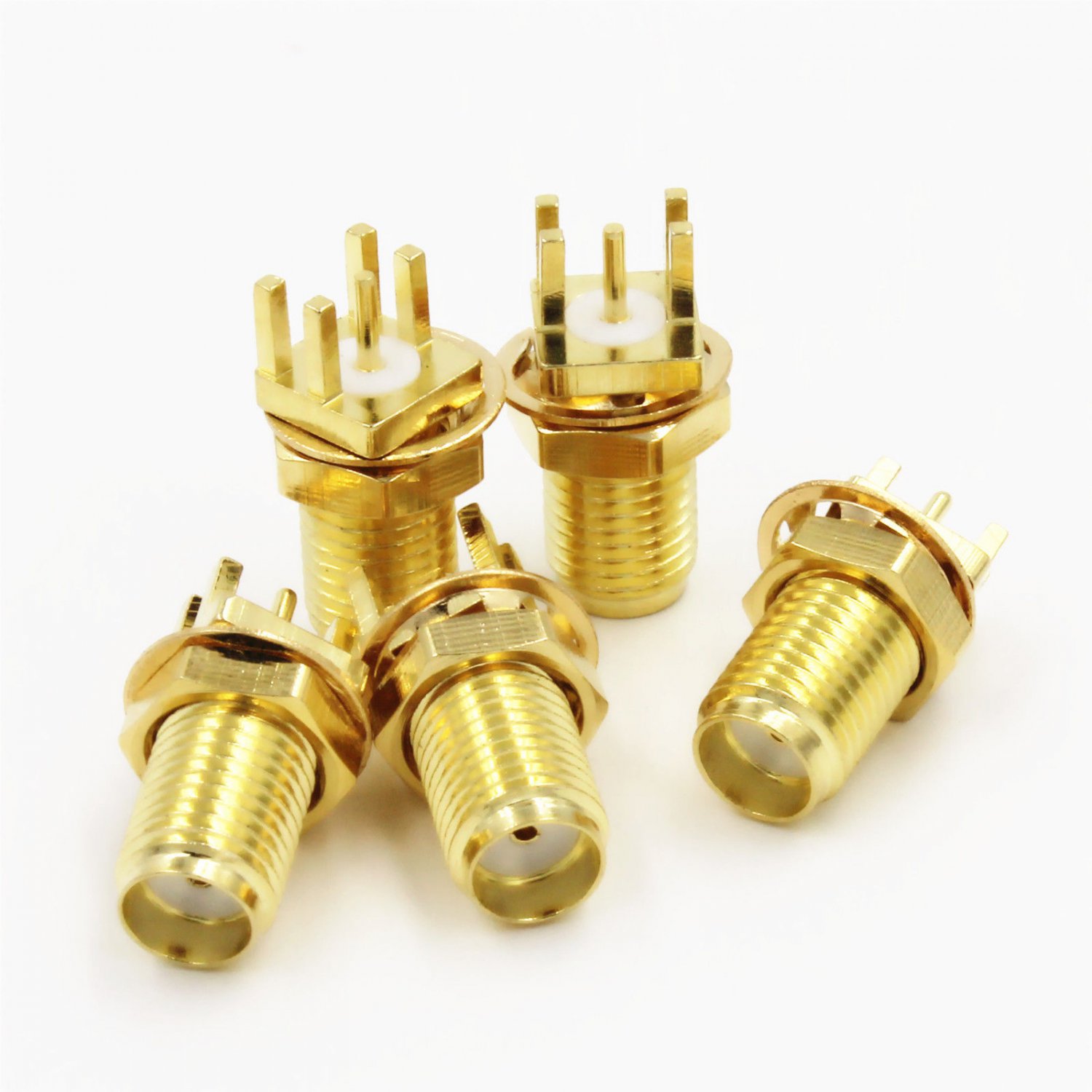 10 pcs SMA Female Nut Bulkhead Bulk head Solder PCB Clip Edge Mount RF Connector