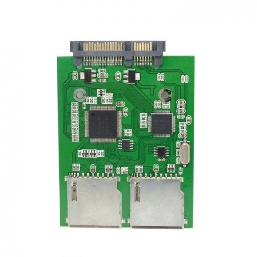 Dual SD SDHC MMC Memory Card To 7 15 Pin 22pin SATA Male Convertor Kit