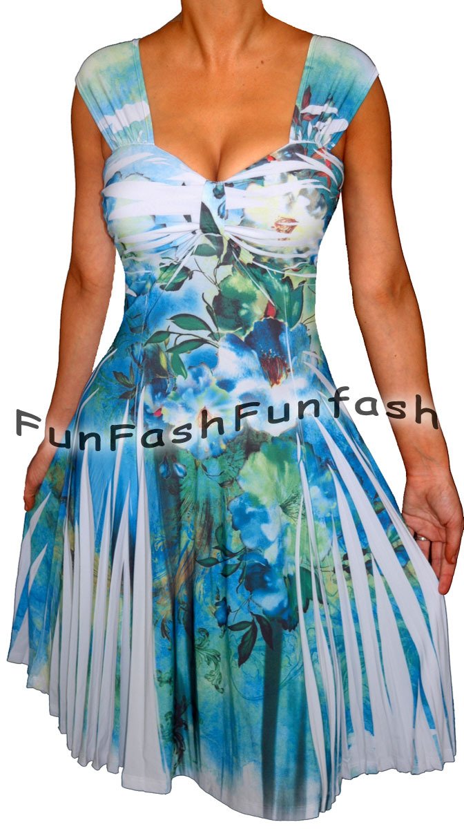 NL2 FUNFASH SLIMMING WHITE EMPIRE WAIST COCKTAIL CRUISE DRESS Plus Size 1X 18 20