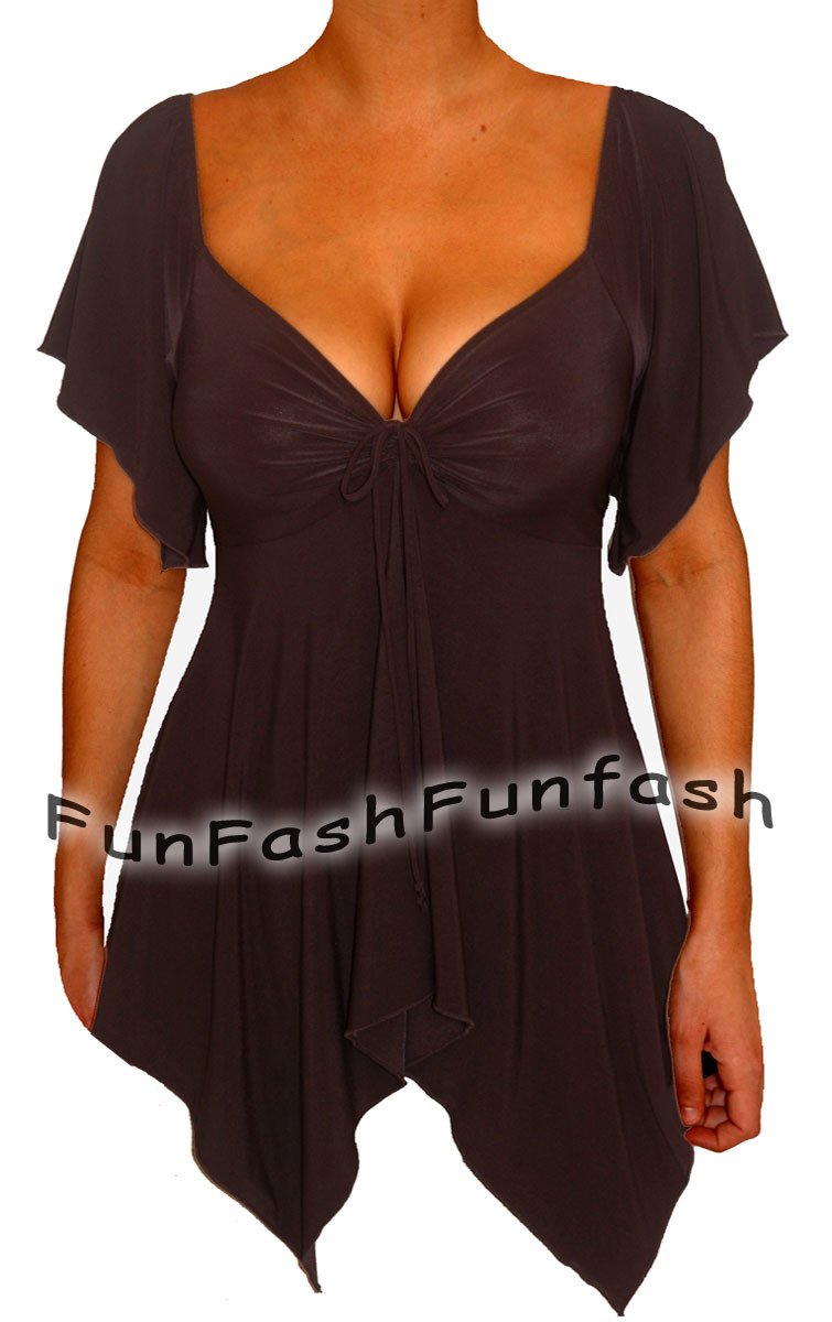 NO9 FUNFASH PLUS SIZE TOP EMPIRE WAIST GOTHIC BLACK SHIRT BLOUSE L LARGE 9 11