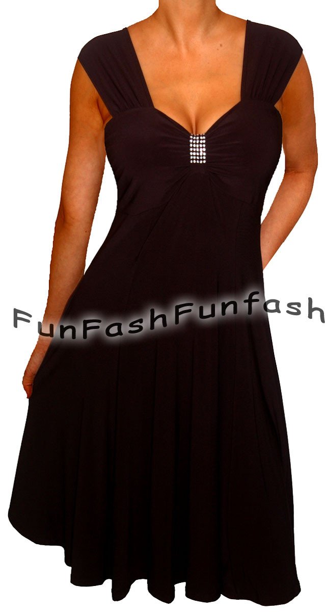 KF9 FUNFASH WOMENS PLUS SIZE DRESS SLIMMING EMPIRE WAIST COCKTAIL DRESS LARGE