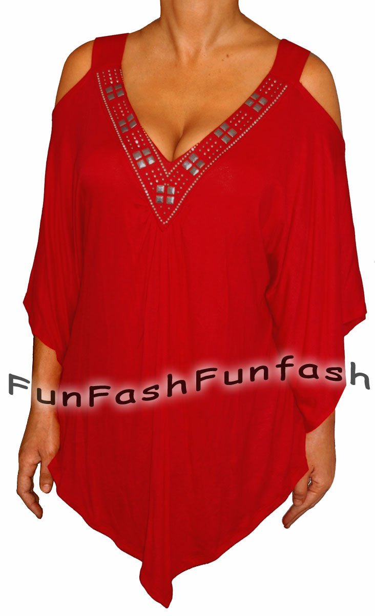 YC9 FUNFASH APPLE RED ANGEL SLEEVES TOP SHIRT BLOUSE CLOTHING Size L Large 9 11