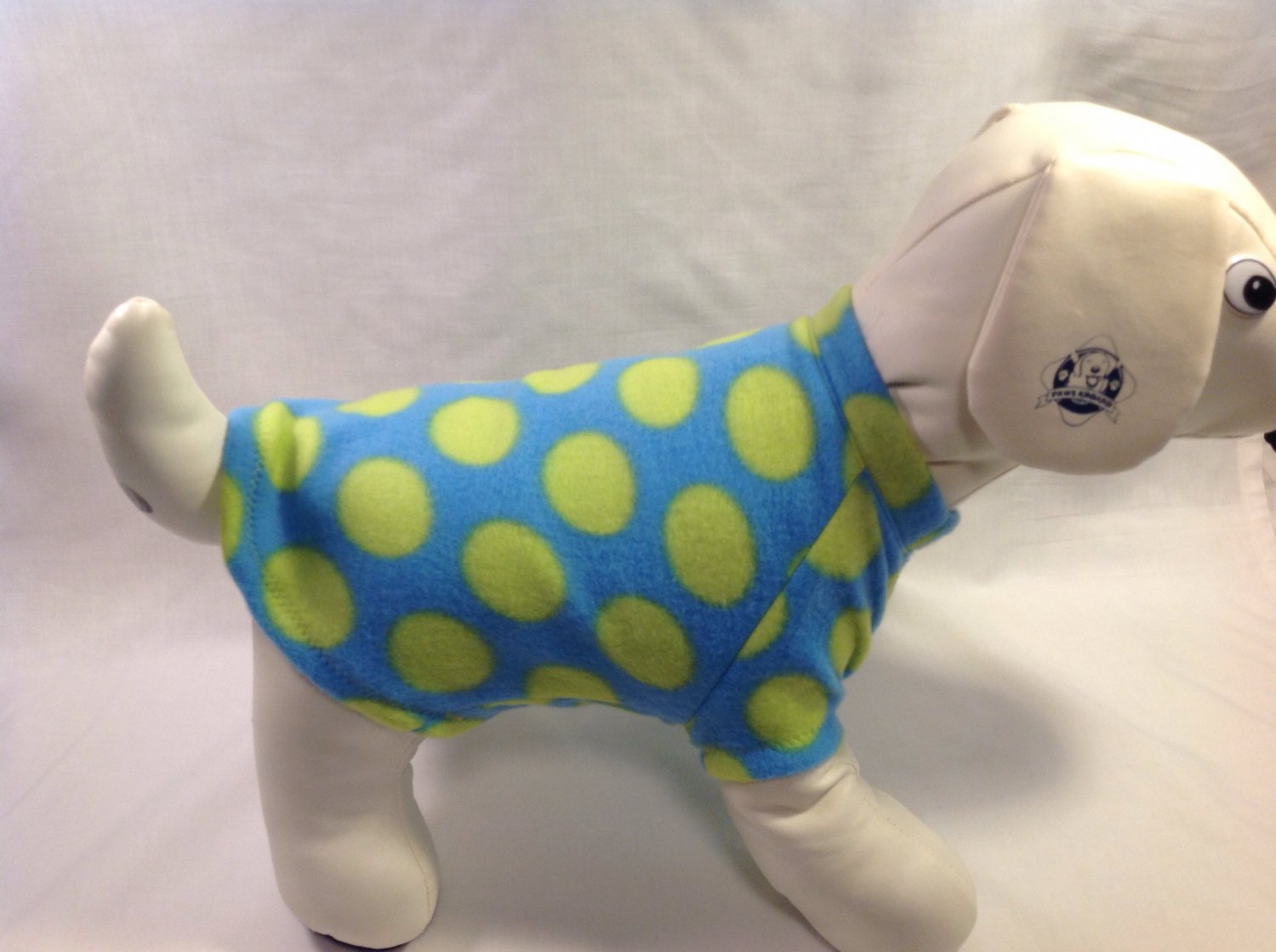dog shirt X SMALL Brand New Handmade blue lime dots dog shirts fleece sweater sweatshirt puppy