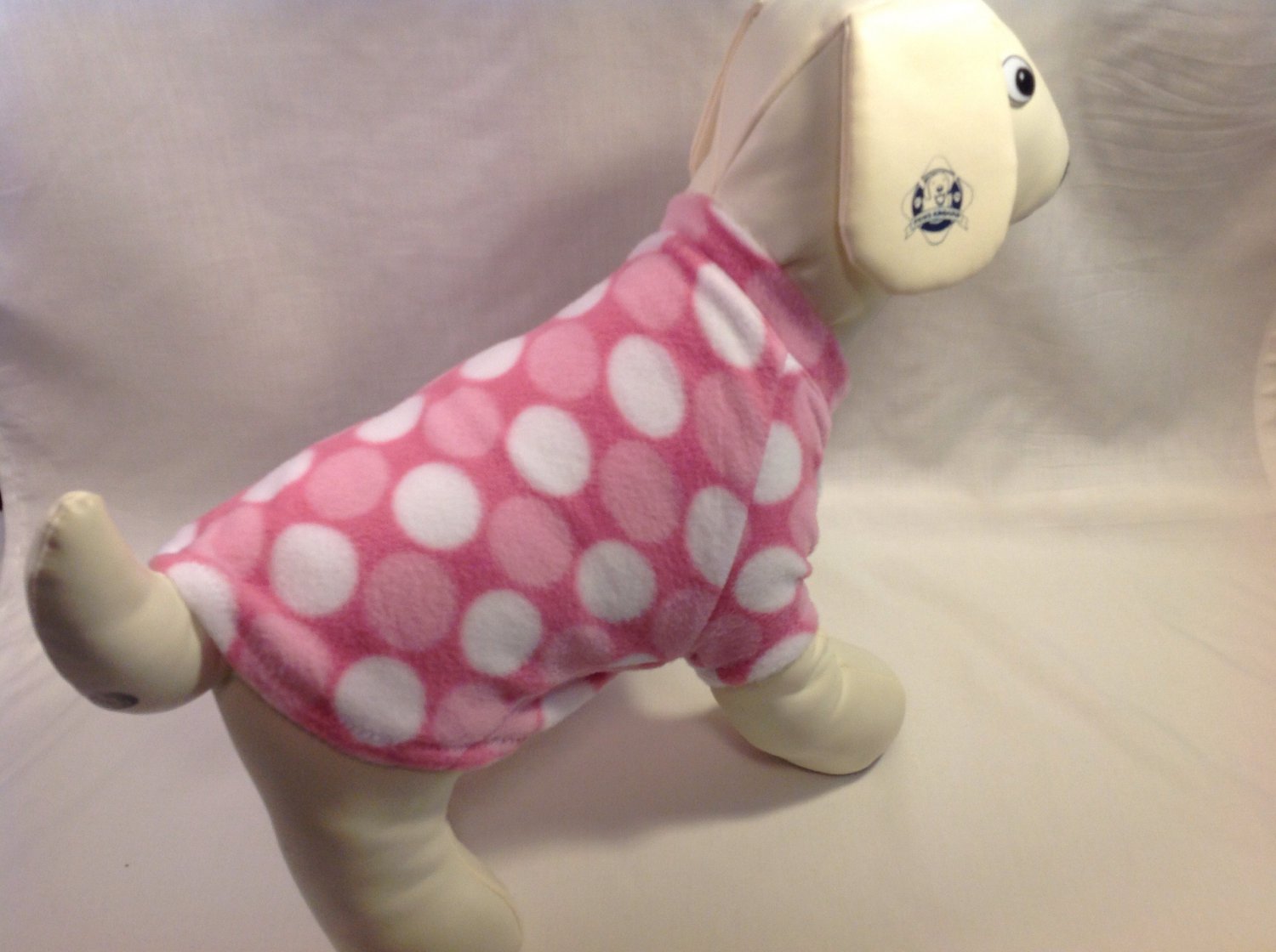 dog shirt X SMALL Brand New Handmade pink dots dog shirts fleece sweater sweatshirt puppy