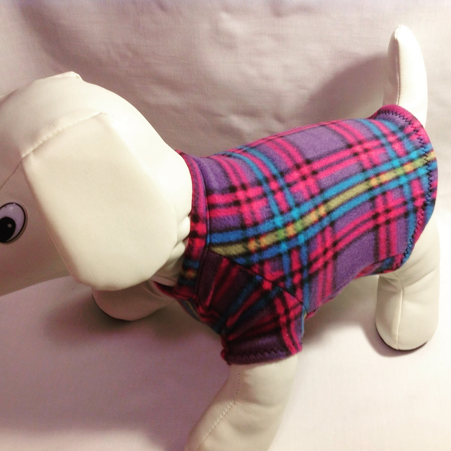 dog shirt X SMALL purple plaid dog shirts fleece sweater sweatshirt puppy