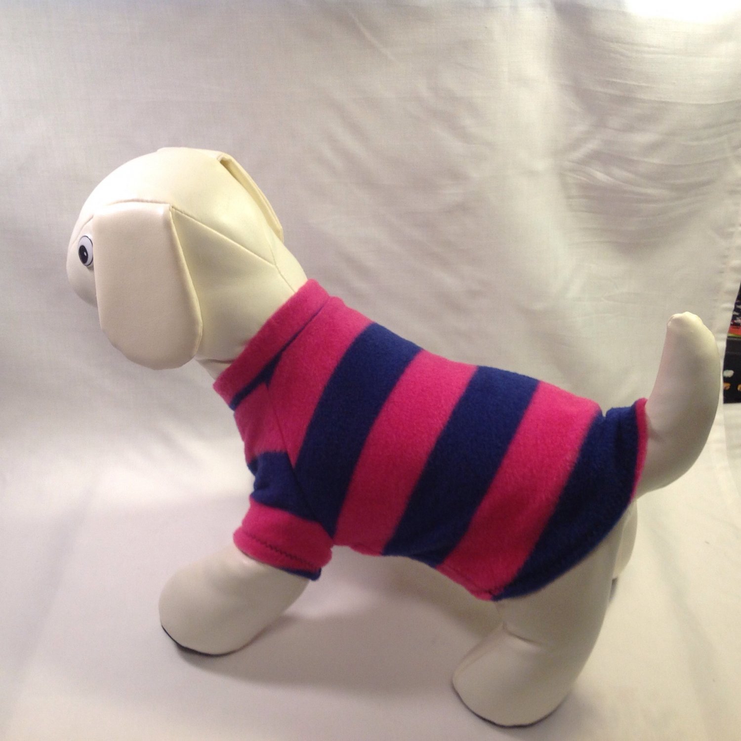 dog shirt X SMALL pink and navy striped dog shirts fleece sweater sweatshirt puppy