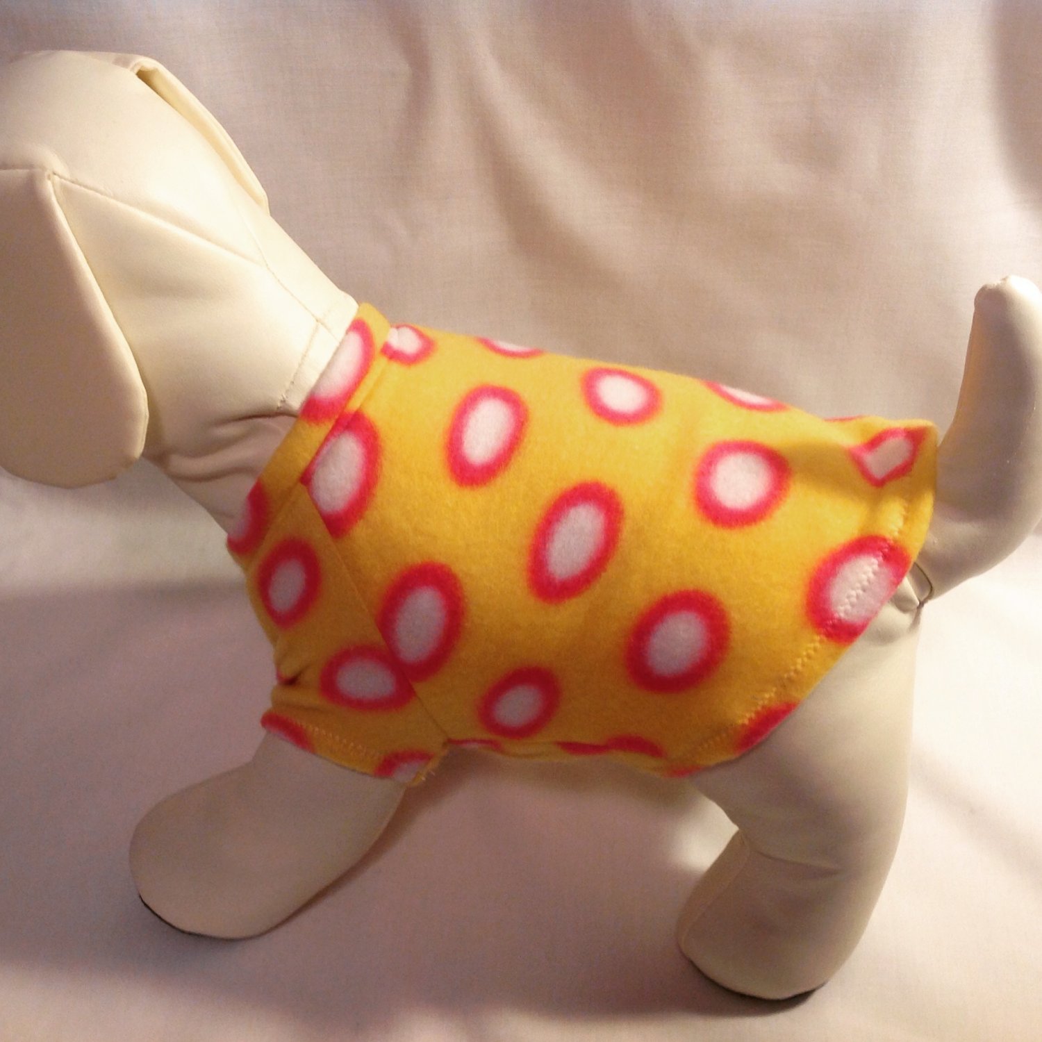 dog shirt SMALL yellow with dots dog shirts fleece sweater sweatshirt puppy