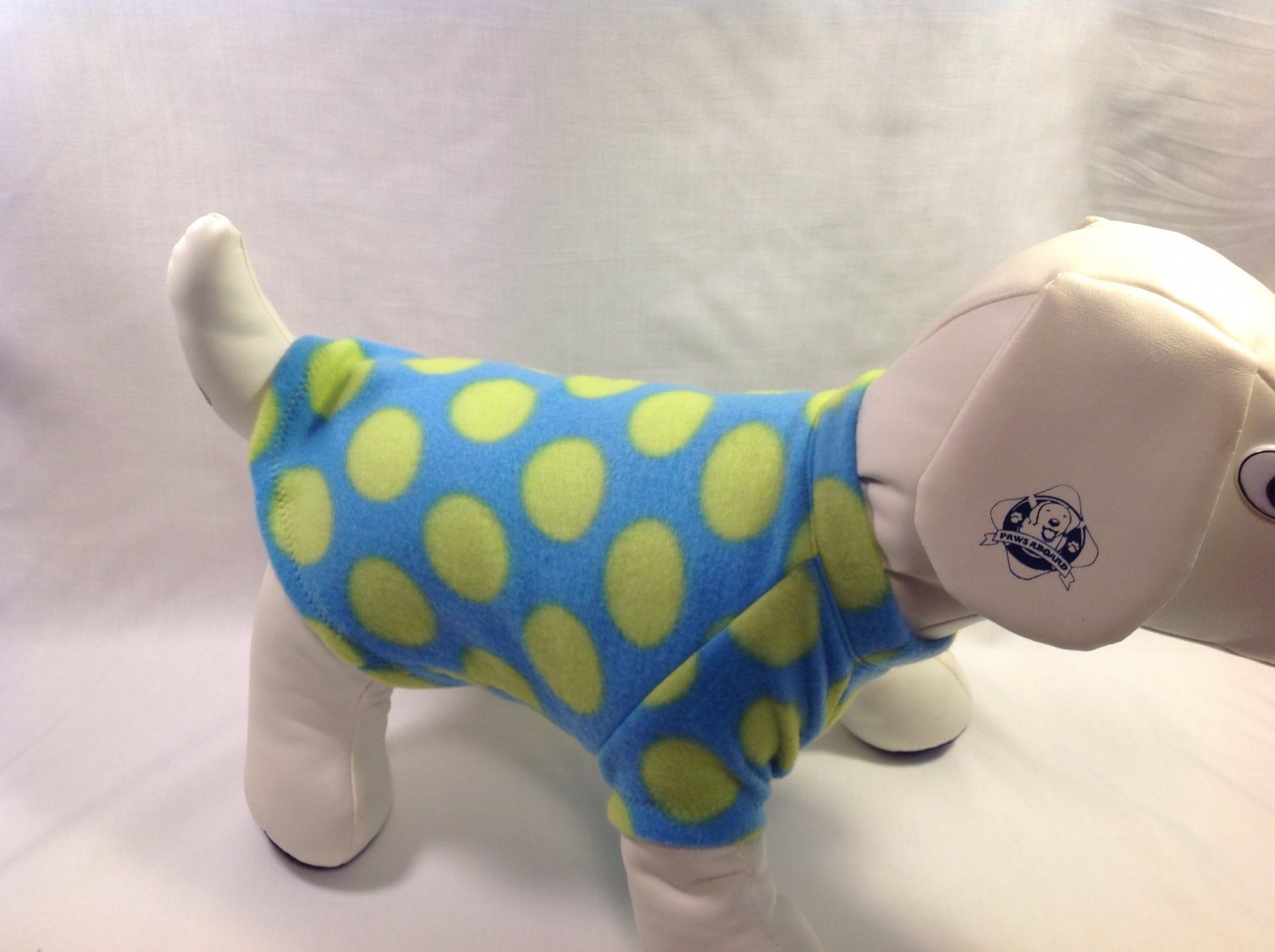 dog shirt MEDIUM blue lime dots dog shirts fleece sweater sweatshirt puppy