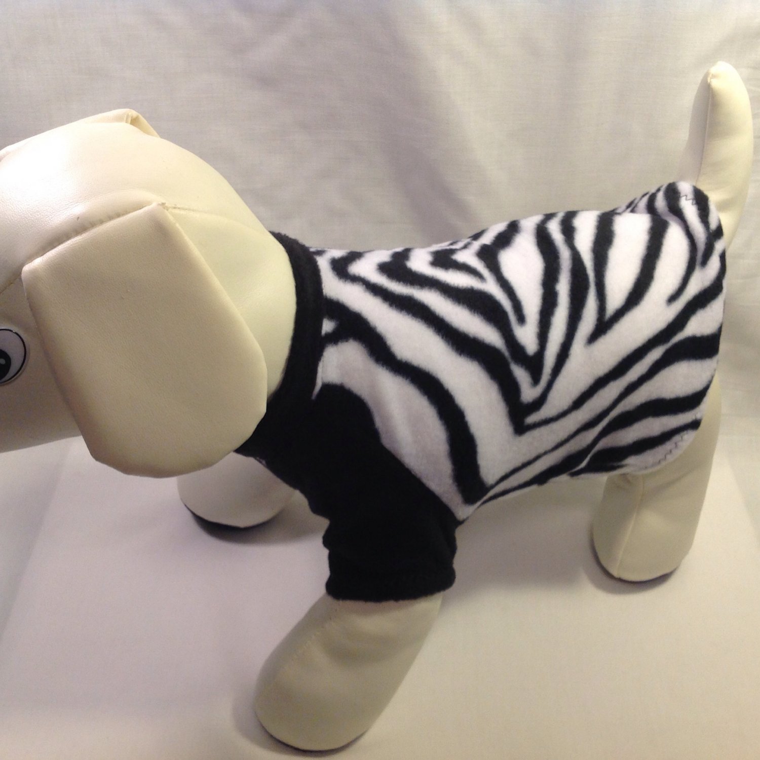 dog shirt MEDIUM black white zebra dog shirts fleece sweater sweatshirt puppy
